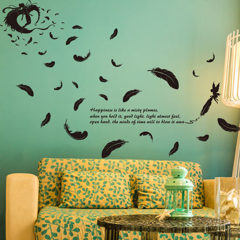 Wall Stickers and Wallpaper  Feather Angel Three Generations Removable for Bedroom,  Living Room Decoration Wall Stickers
