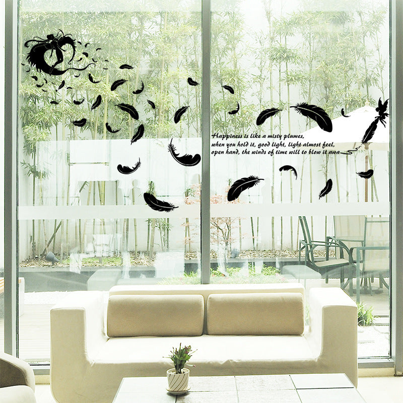 Wall Stickers and Wallpaper  Feather Angel Three Generations Removable for Bedroom,  Living Room Decoration Wall Stickers