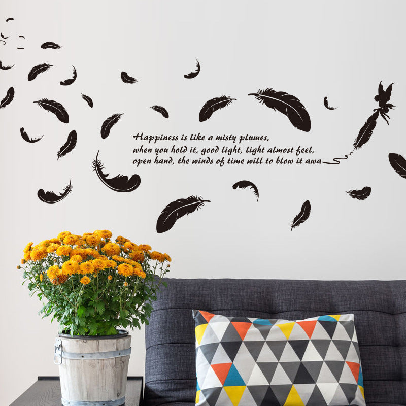 Wall Stickers and Wallpaper  Feather Angel Three Generations Removable for Bedroom,  Living Room Decoration Wall Stickers